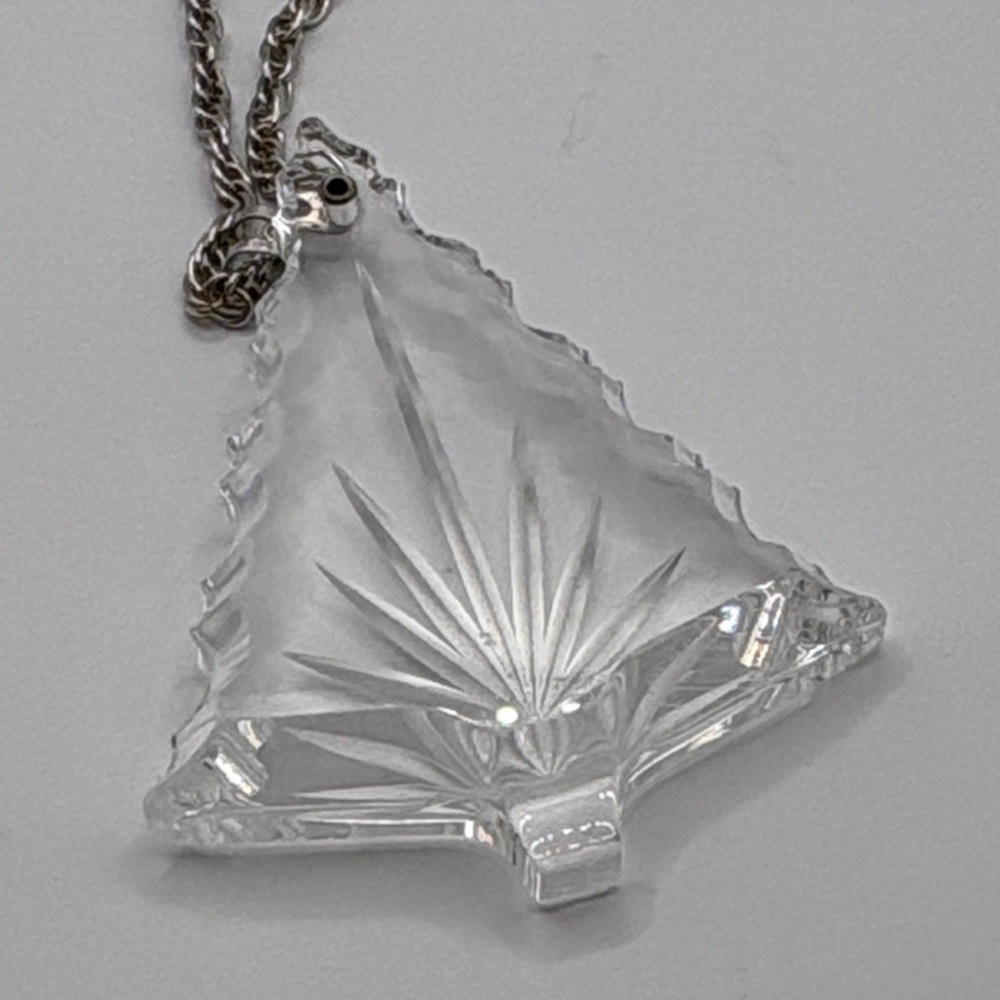 Vintage 1976 Gorham Silver Lead Crystal Tree Necklace Rope Chain Barrel Clasp